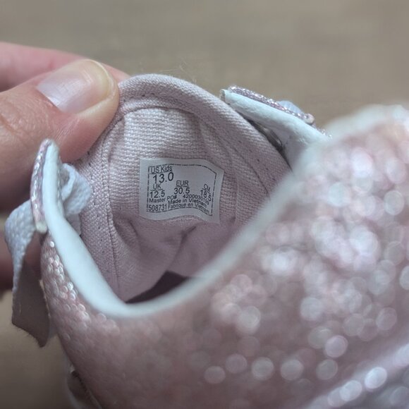 Vans Old Skool Two Tone Glitter Low Top Sneakers - Size 13 Kids - Picture 6 of 7